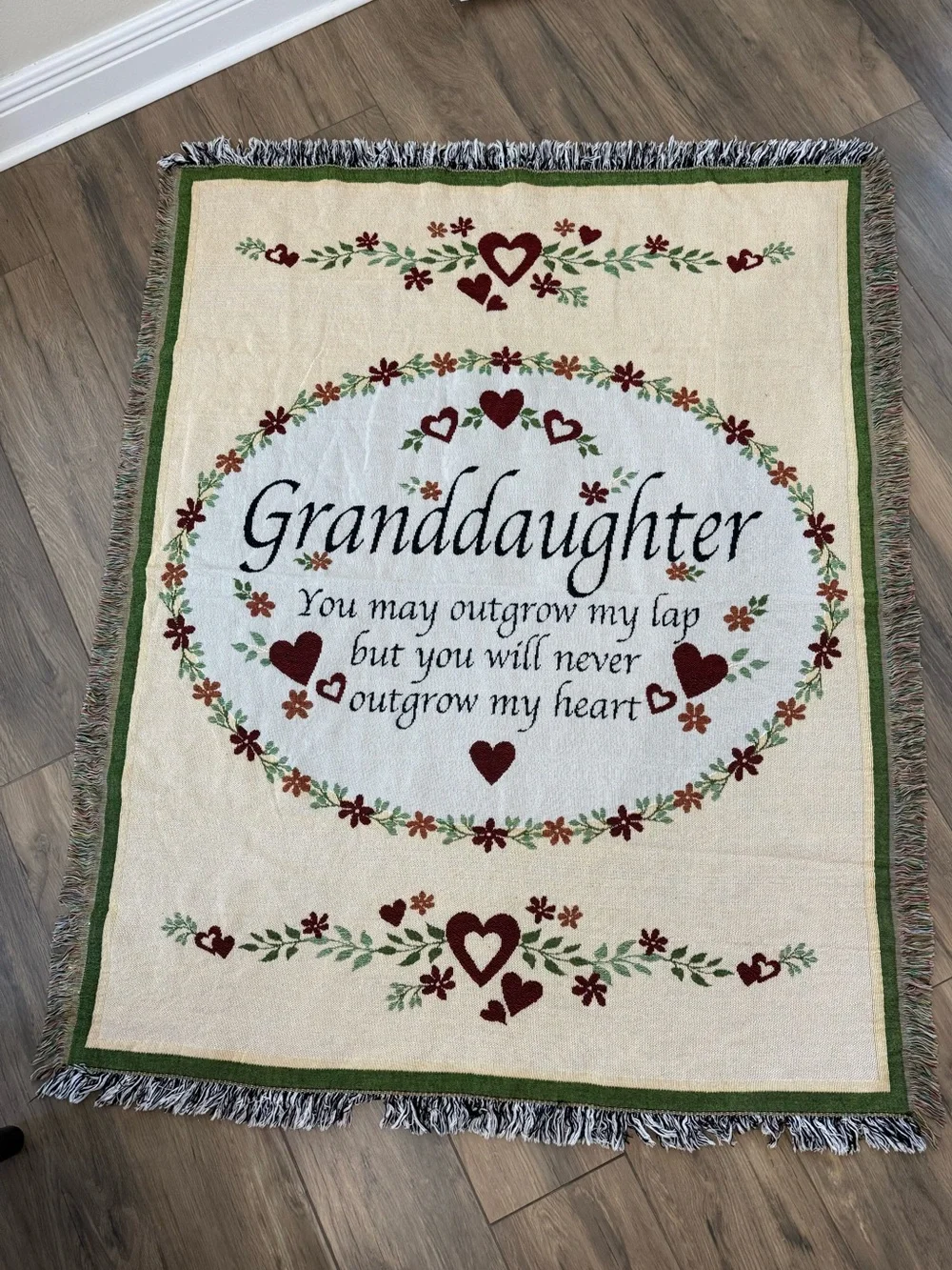 Granddaughter Heart Woven Throw Blanket by Collections